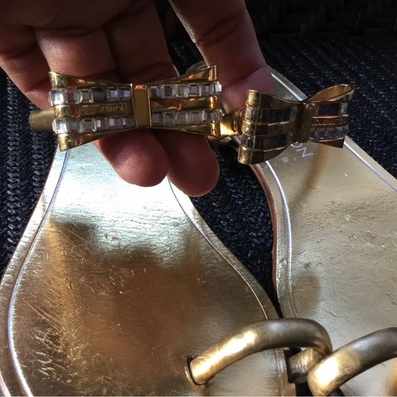 Louis Vuitton Gold Bow Sandals size 37 - Picture 8 of 15